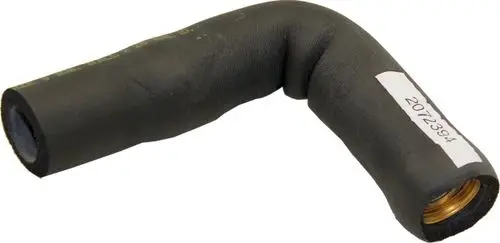 Isoliertes Wellrohr mit gebogenem Ende, geeignet für Heizsysteme. Produkt von Wolf, dargestellt in schwarzem Material.